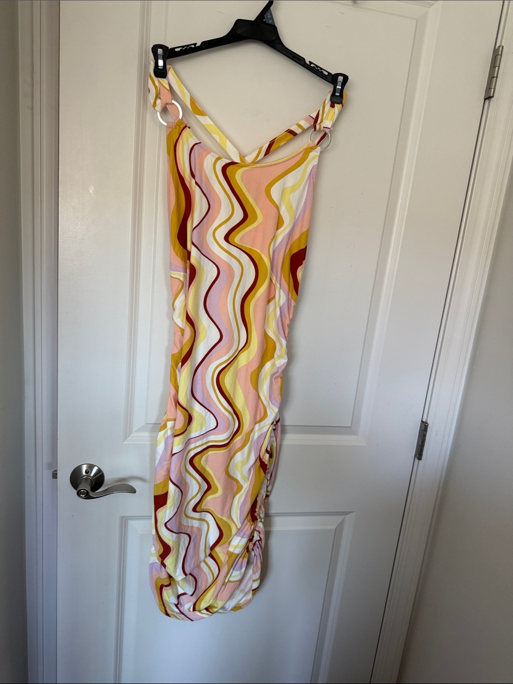 No Boundaries Swirl Print Maxi Dress - Pink, Yellow & Cream